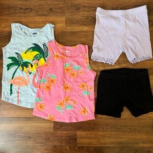 Old Navy | 4 Piece Colorful Kids' Tank Tops and Shorts Set